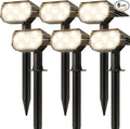 Ensenior Solar Spotlights Outdoor, 56 LEDs Brightness Adjustable 3000K LED Solar Garden Lights, Halloween Christmas Landscape Lighting for Flag/Yard/Pathway, IP65 Waterproof - 6 Pack