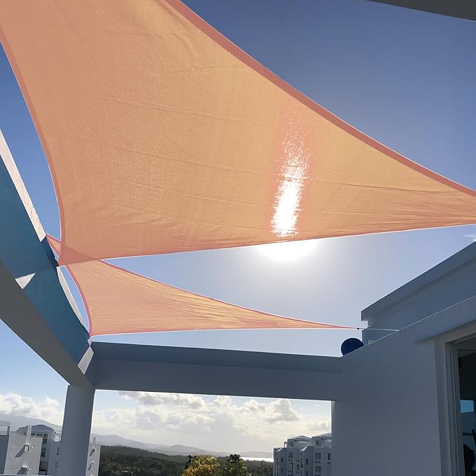 SUNNY GUARD Custom Size 10'x12'x15.6' Peach Fuzz Sun Shade Sail Right Triangle UV Block Shade for Backyard Yard Patio Deck Garden(Customized)