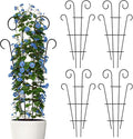 4 Pack Indoor Plant Trellis for Potted Plants Climbing, Outdoor Metal Garden Trellis Houseplants Flowers Vine Ivy,Wave Shape, Black (56 inch)