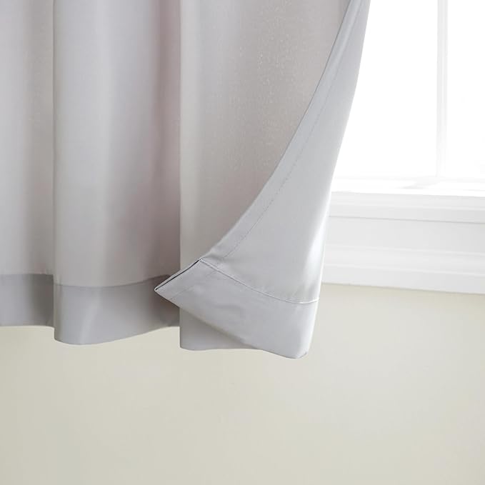 TOWN & COUNTRY BASICS Heavyweight Grommet Curtain, Cloud Grey | Light Filtering | Indoor Outdoor | Water Repellent | 54"x84", Pack of 12