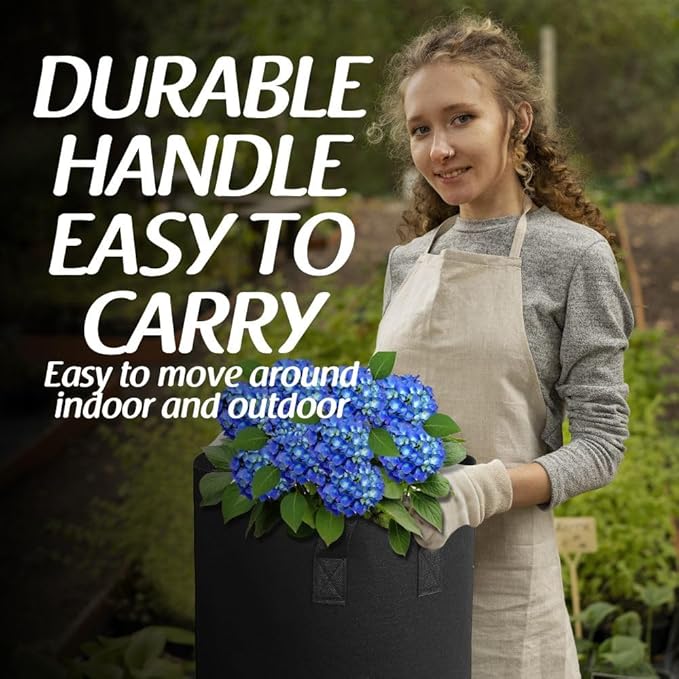 GROWTNT 5 Gallon Grow Bags 24 Pack,5 Gallon Fabric Pots,Garden Bags to Grow Vegetables,Planter Bag for Vegetables,Garden Pots with Two Handles.