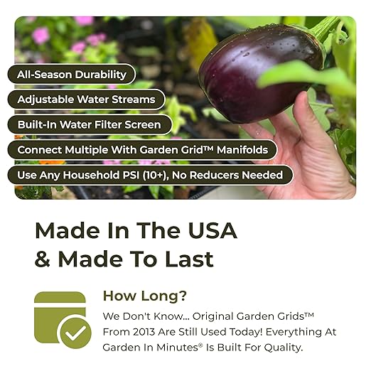 Garden Grid Watering System | Raised Garden Bed Drip Irrigation System – But Better | Pre-Assembled, Waters Every Plant Evenly, 1-Minute Setup | Square Foot Gardening Grid | US-Made (Cornerless, 2x6)