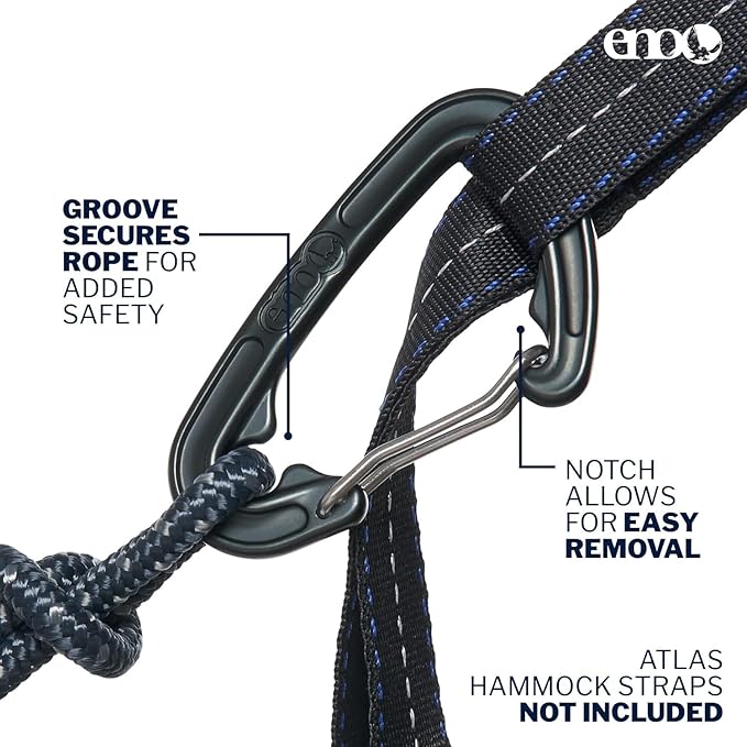 ENO TravelNest Hammock & Straps Combo - Portable Hiking and Camping Hammock with Straps Included - Travel Hammock for Camping, Hiking, Backpacking, a Festival, or The Beach - Charcoal
