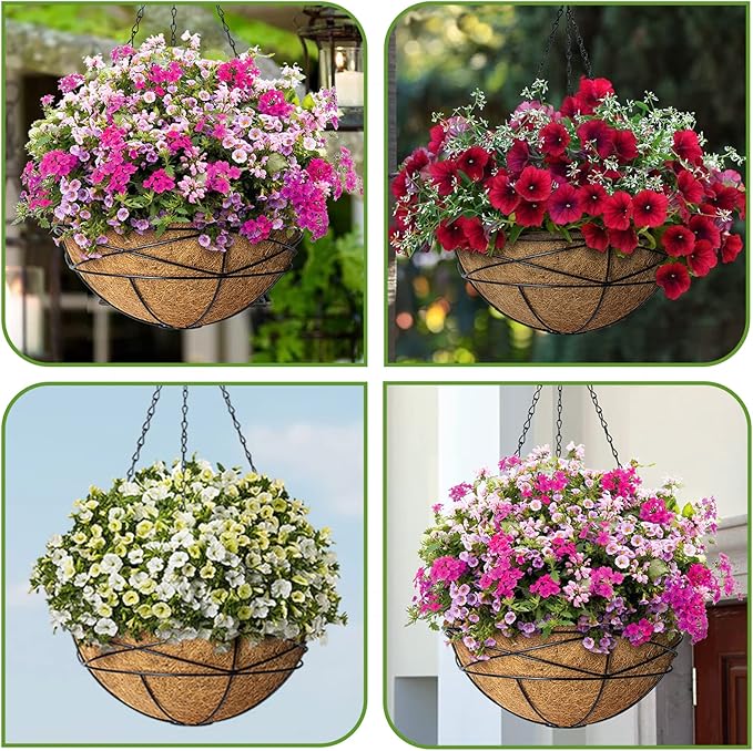 2 Pack 14 Inch Round Replacement Coco Liners for Hanging Basket Natural Coconut Fiber Liner for Flower Planter Pot Coco Coir Pots for Outdoor Garden Planting