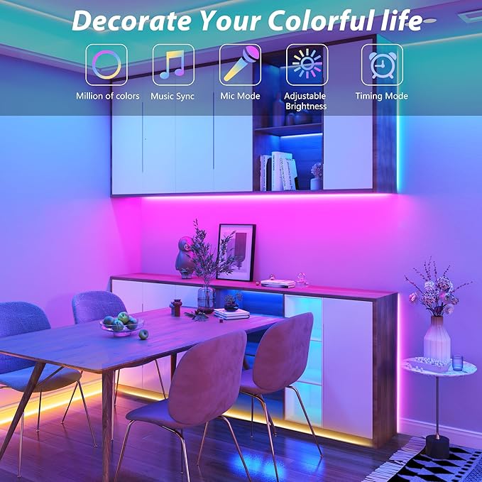 Outdoor Led Strip Lights Waterproof 400ft(2 * 200ft), Ip68 Outside Led Light Strip Waterproof with Remote and App Control, Exterior Led Rope Lights Music Syne RGB Strip Lights for Party Decor
