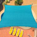 12'x16' Sun Shade Sail Curved Commercial Outdoor Shade Cover Turquoise Rectangle Heavy Duty Permeable 185GSM Outdoor Shades for Patio Garden Sandbox
