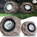 Solar Rock Lights Outdoor Garden Waterproof - Super Bright LED Solar Spotlights, Solar Powered Landscape Path Decorative Garden Stone Lights for Pathway, Walkway, Yard, Patio (2 Pack)