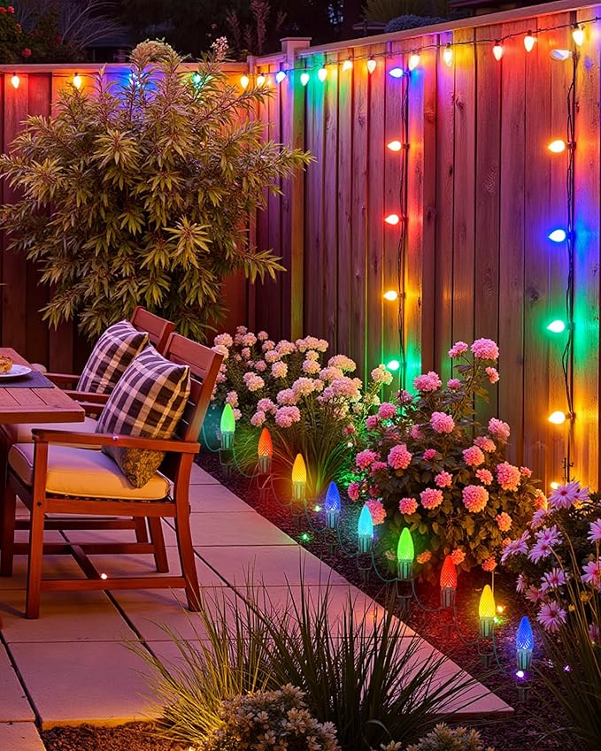 100-Pack Plastic Light Stakes, 7.5 Inch Christmas Yard Stakes for C7 C9 Christmas Lights Outdoor, Universal Yard Stakes for Outdoor Holiday Lights Use on Garden Lawn Patio Path Walkway – Black