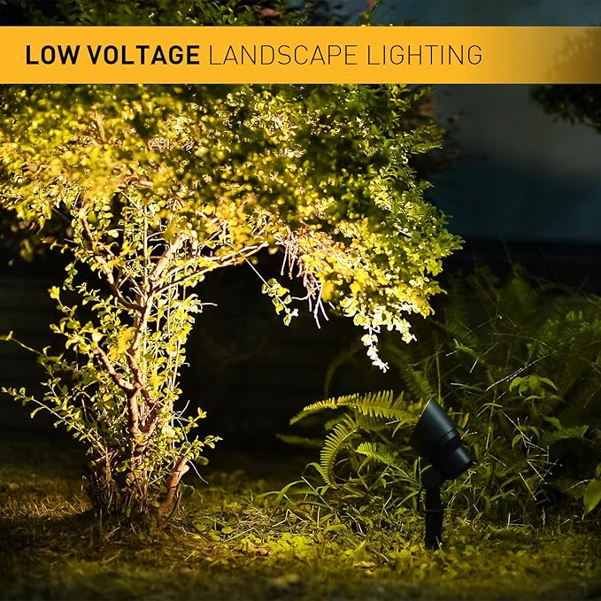 Malibu 20W Landscape Lighting Outdoor Landscape Spotlights Low Voltage 12V AC Warm White Lighting 145Lumen Waterproof for Driveway Yard Lawn Patio Walls Trees 2Pack 8301-9604
