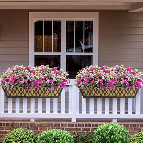 4 Pack 24 Inch Trough Coconut Liners for Window Box Deck Planter Natural Coco Fiber Replacement Liner for Outdoor Plants Rectangular Coir Planters for Porch Balcony Garden Decor