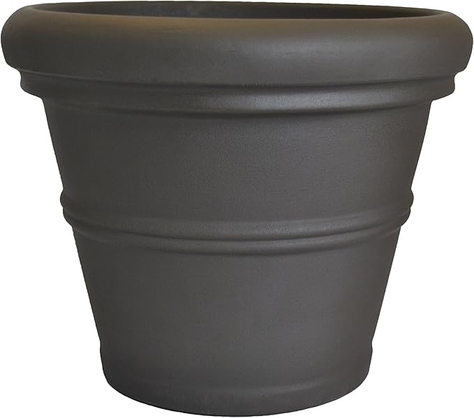 Tusco Products RR30ES Classic Rolled Rim Garden Planter, 30", Espresso