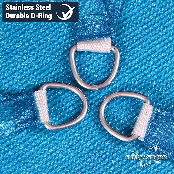 SUNNY GUARD Custom Size 16'x21' Rectangle Turquoise Blue UV Block Sunshade for Backyard Yard Deck Patio Garden Outdoor Activities and Facility(Customized)
