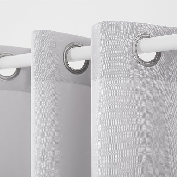 TOWN & COUNTRY BASICS Heavyweight Grommet Curtain, Cloud Grey | Light Filtering | Indoor Outdoor | Water Repellent | 54"x84", Pack of 12
