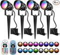 Halloween Christmas Outdoor Spotlights,12W RGBW Colors Changing Landscape Spotlight with Remote Control, IP65 Waterproof 110V Plug in LED Spotlight Outdoor for Yard Garden House (4Pack)