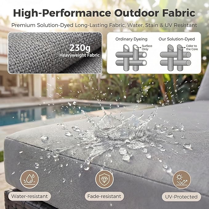 NICESOUL 9 Piece Outdoor Patio Furniture Set with Fire Pit Table Dual Natural Gas & Propane, 29.3'' High Back Extra Large Comfy Wicker Conversations, Deep Wide Modular Couches for Garden, Light Grey
