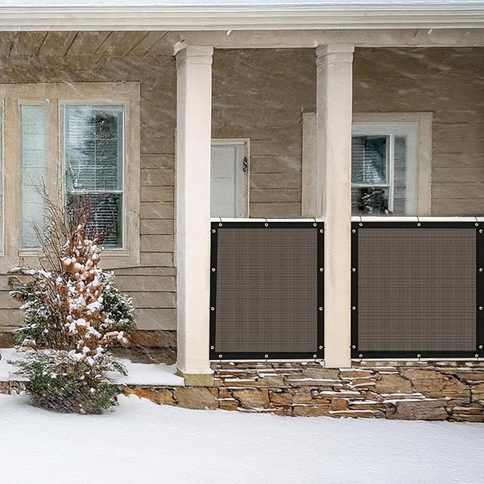 UPGRADE Privacy Fence Screen 6'x27' Brown Outdoor 90% Visibility Blockage 170 GSM Mesh Shade Cover Panels for Backyard,Balcony,Home Decoration with Zip Ties,Customized Avaliable