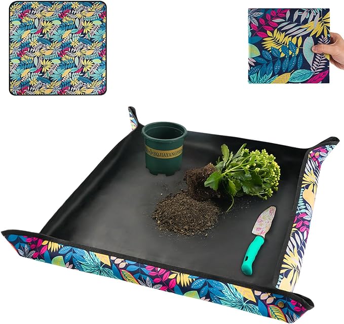 Waterproof Potting Mat for Indoor Plant Transplanting and Dirt Control, Gardenig Gifts for Women, Repotting Mat Succulent Gardening Mat 29.5"x29.5"