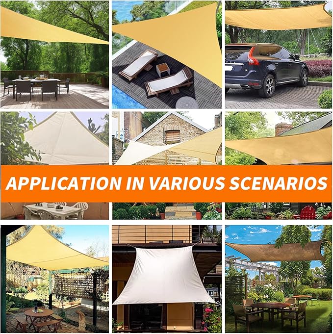 16'x20' Sun Shade Sail Curved Commercial Outdoor Shade Cover Dark Grey Rectangle Heavy Duty Permeable 185GSM UV Block Sunshade for Backyard Yard Deck Patio Garden Outdoor Activities and Facility