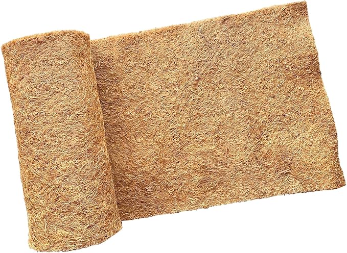 14x100 Inch Coconut Liner Roll for Planters Flower Basket Natural Coco Fiber Liners for Indoor & Outdoor Plants DIY Coir Fibre Mat Sheet for Animal Pet Pad Reptile Carpet Garden Decor