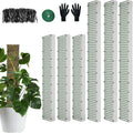 60"/40"/24" Metal Moss Pole, D Shape Sphagnum Moss Pole, Moss Poles for Climbing Plants, Monstera, Indoor Climbing Plants (3 Each of 40" 24")