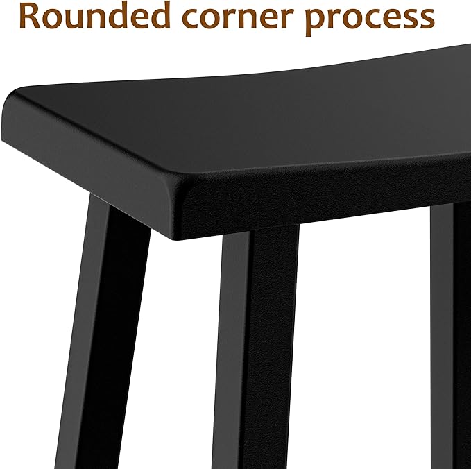 Bar Stools Outdoor Set of 4, Waterproof Modern Durable Resin Saddle Seat,Counter Stool Sturdy Modern Stylish, All-Weather Barstools for Patio, Balcony, or Kitchen Counter(24'')