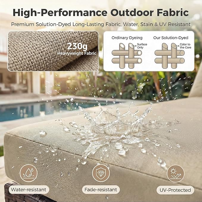 NICESOUL 29.3'' High Back Outdoor Patio Sectional Furniture with Firepit Table Natural Gas & Propane Convertible, 8 Seater Deep Wide Modern Couch, Extra Large Wicker Conversations for Backyard, Brown