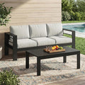 Solaste Aluminum Patio Furniture Set for All Weather, Oversized Metal Outdoor Furniture Set with 27.5" Deep Seating and 3.2" Wide Armrest, Outdoor Patio Sofa with 10" Back Suport Cushion