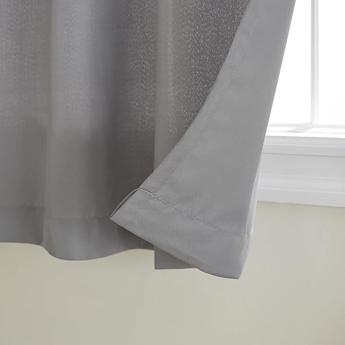 TOWN & COUNTRY BASICS Cabana Solid Heavyweight Indoor Outdoor Curtains, Light Filtering Opacity with Grommet Top, Water Repellent, 2-Pack Set, 54"x84", Medium Grey