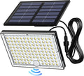 JACKYLED Solar Lights Outdoor with Motion Sensor, 113LED Cool White Solar Flood Lights, Waterproof Dusk to Dawn Solar Powered Security Spot Lights for Porch Patio Yard Garage, 1 Pack