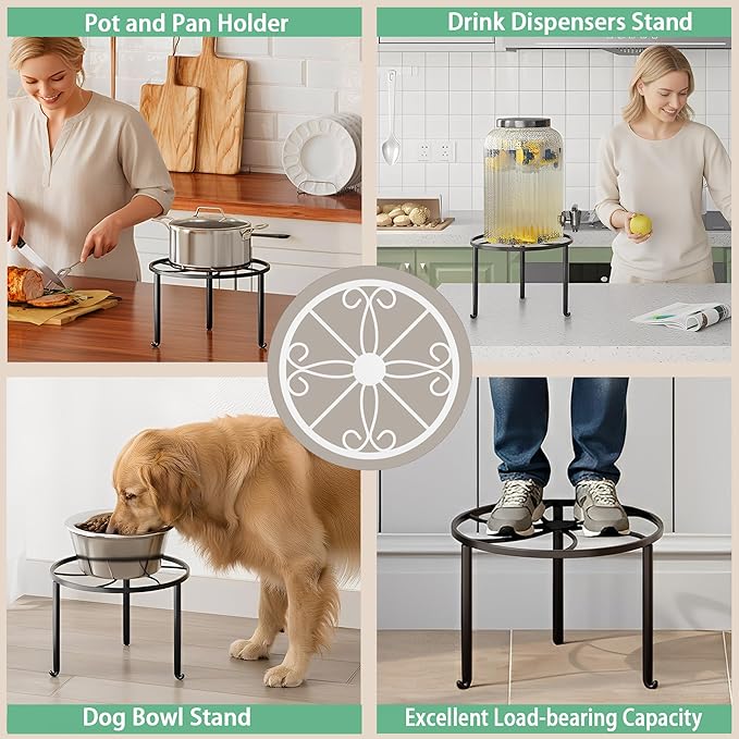 5 Pack Heavy Duty Rustproof Iron Flower Pot Stand Holder Indoor Outdoor Pot Stand Rack Decorative Round Flower Stand Display Shelf for Living Room