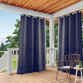 TOWN & COUNTRY BASICS Cabana Solid Heavyweight Indoor Outdoor Curtains, Light Filtering Opacity with Grommet Top, Water Repellent, 2-Pack Set, 54"x120", Dark Navy
