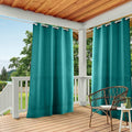 TOWN & COUNTRY BASICS Cabana Solid Heavyweight Indoor Outdoor Curtains, Light Filtering Opacity with Grommet Top, Water Repellent, 2-Pack Set, 54"x108", Dark Teal