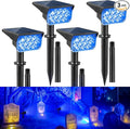 Solar Spot Lights Outdoor, Blue Solar Spotlights Landscape Lighting with IP65 Waterproof 20 LEDs Landscape Spotlight for Garden Path Yard Holiday Decoration 4 Pack
