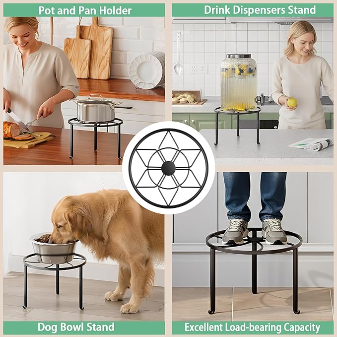 5 Pack Plant Stand Metal Flower Pot Stand Holders Indoor Tall Plant Rack Plant Round Black Plant Shelf For Living Room, Garden, Balcony