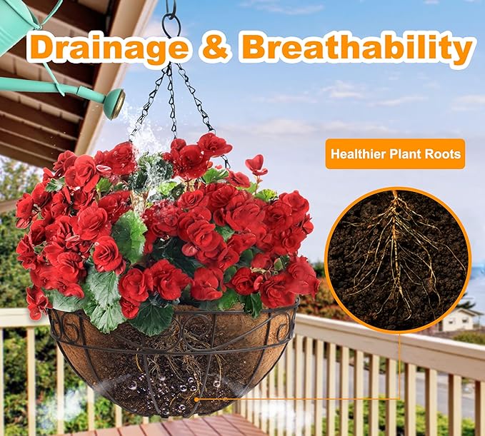 Y&M 2pcs 18“ Round Coconut Fiber Liner, 18'' Coco Liner Pre-Formed Replacement for Wall Hanging Planter Basket