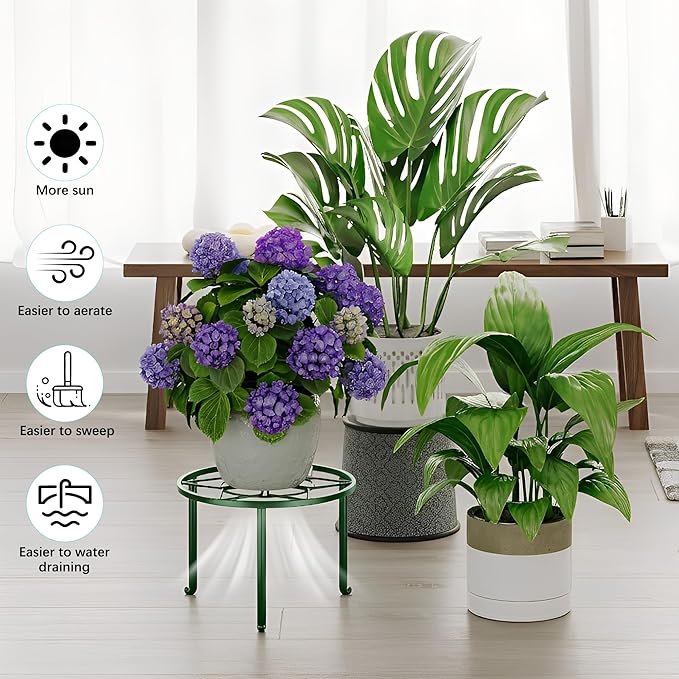 5 Pack Potted Plant Holder for Garden Home 5-Pack Metal Plant Stand Indoor Outdoor Rustproof Iron Corner Flower Pot Stand Holder for Homme Garden