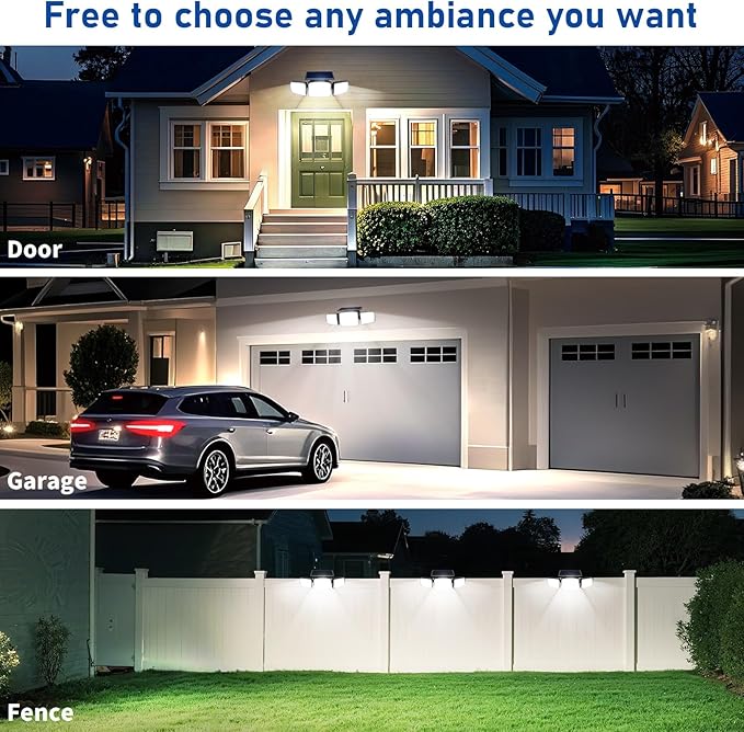 Solar Security Light Outdoor Super Bright LED, Motion Sensor Flood Light, 3 Heads 270° Wide Angle,Remote Control, IP65 Waterproof, 3 Modes (1 Pack)