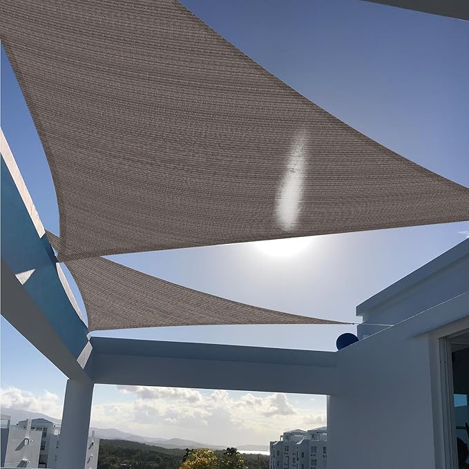 SUNNY GUARD Custom Size 10'x14'x17.2'Brown Sun Shade Sail Right Triangle UV Block Shade for Backyard Yard Patio Deck Garden(Customized)