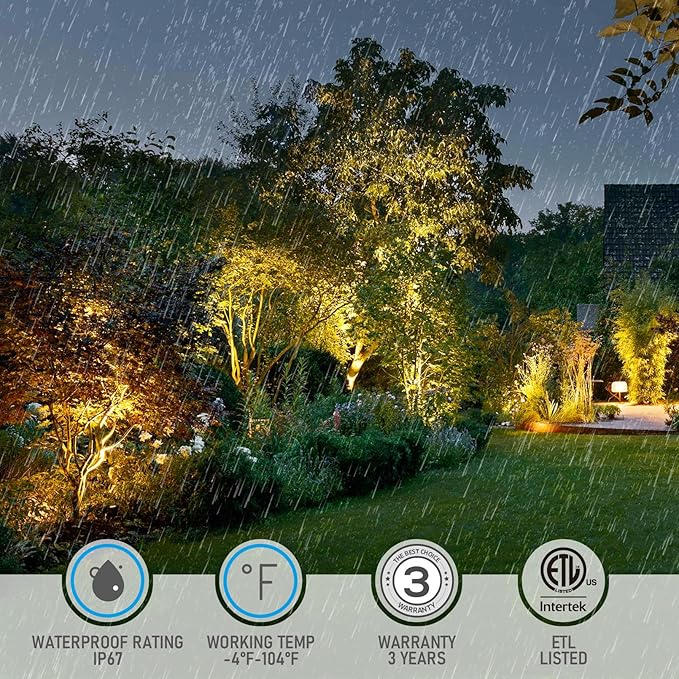 LEONLITE Dia. 4 Inch 5CCT Well Lights Landscape LED In Ground, Shielded Top, 5 Color Temperature Selectable, 12-24V AC/DC CRI90 Low Voltage Garden Landscaping, Black Aluminum Housing, Pack of 6
