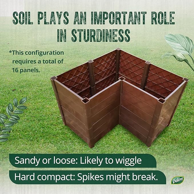 Dalen Modular Raised Bed Garden – Faux Wood – 8 Panel Starter Pack – Makes Square Foot Gardening Easy – 12x9 in