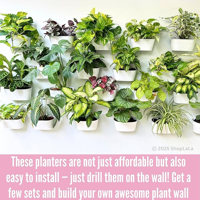 LaLaGreen Planter Boxes Outdoor (15 Pack, 11.8 Inch) White Metal Iron Hanging Flower Pots Deck Railings Rails Fence Buckets Countryside Boho Style Wall Mount Window Box Plant Holder Hooks Porch Decor