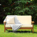 Idzo Laurent 800lbs Capacity Acacia Outdoor Loveseat, FSC Certified 2 Seater Patio Sofa with 3.9in Thick Cushions, Teak Finish Porch Couch for Garden Backyard